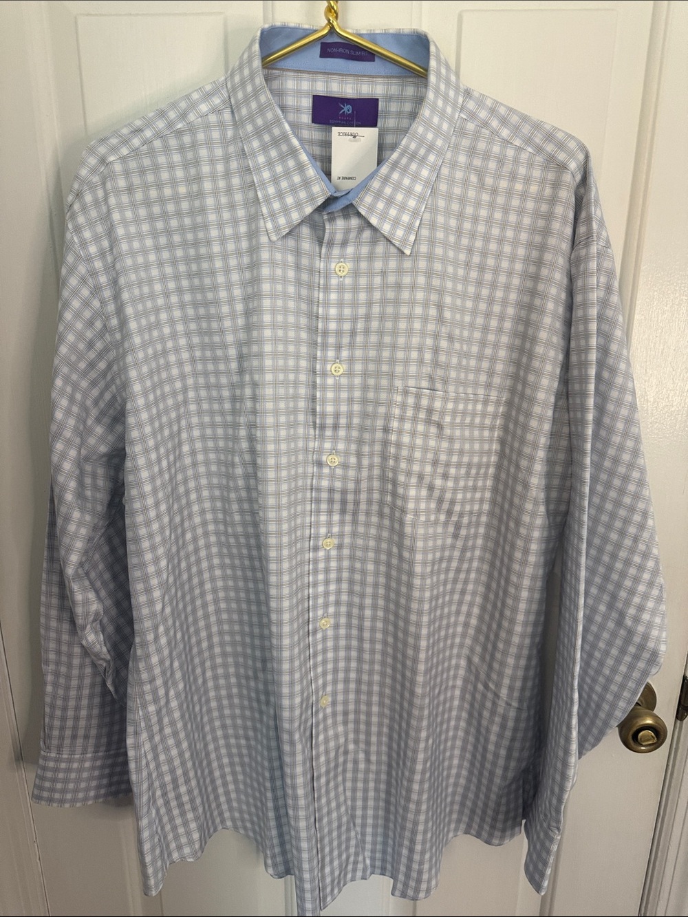 New Egara Dress Shirt, non-iron slim fit, 100% Egyptian cotton - 17 1/2 34–35